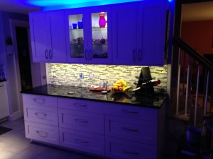Kitchen LED Lighting with Blue Accent Lighting