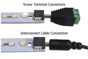 Close up, screw terminal compared to interconnect cable.