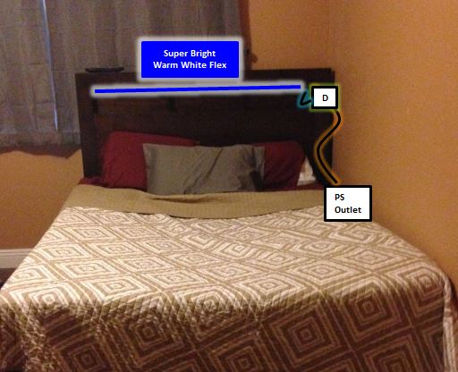 lamp attached to bed